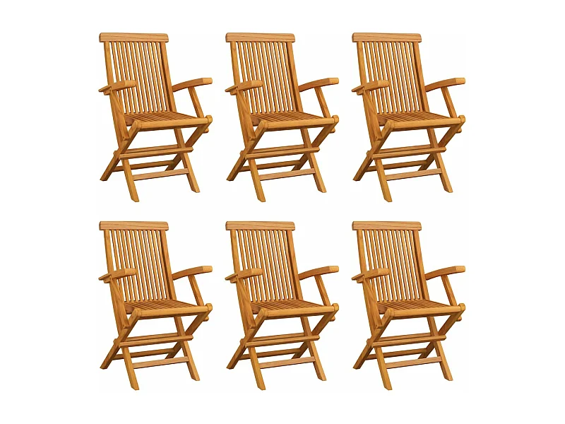 Chaises pliables de jardin lot de 6 Bois de teck solide