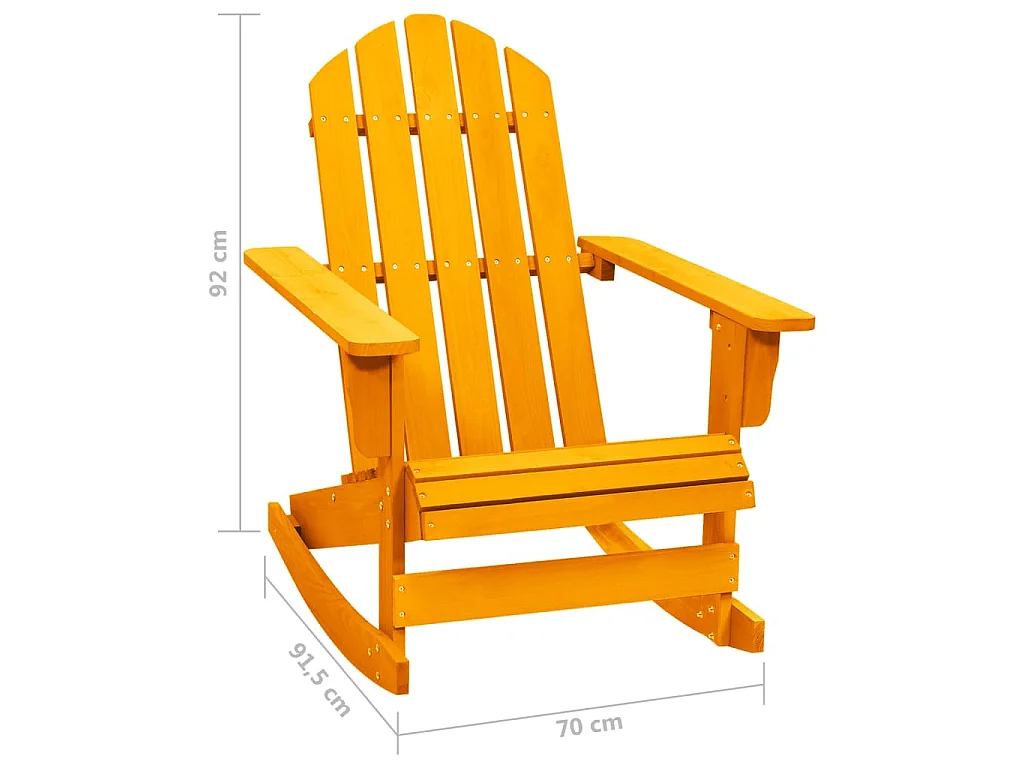 Chaise à bascule de jardin Adirondack bois de sapin orange