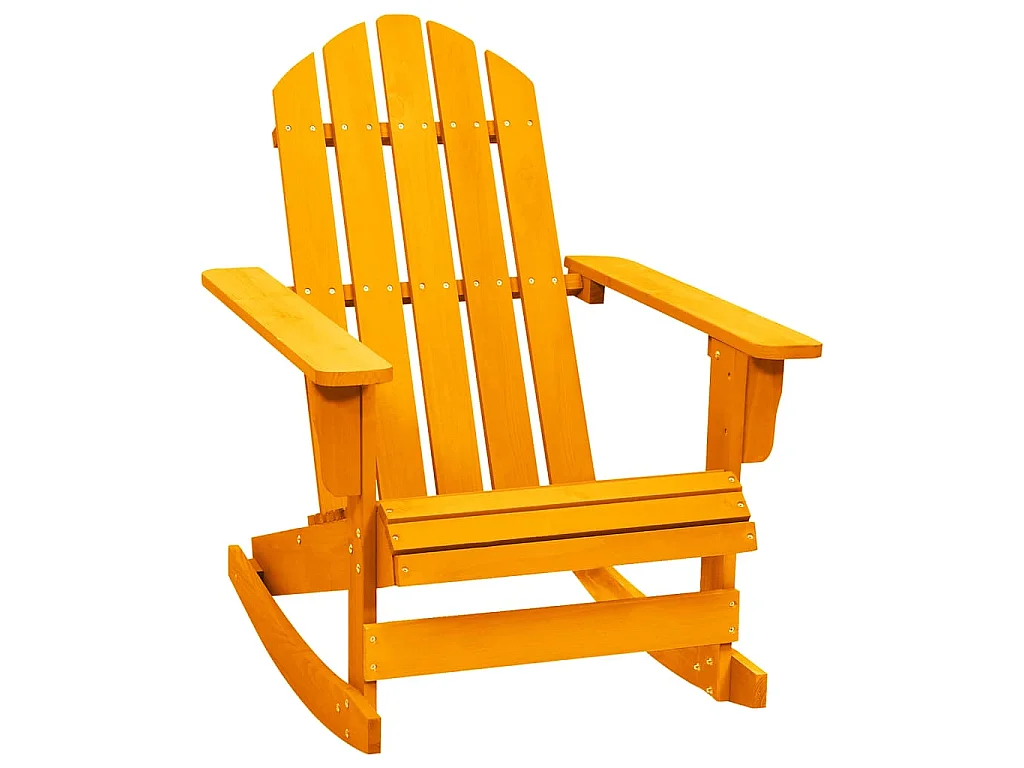 Chaise à bascule de jardin Adirondack bois de sapin orange