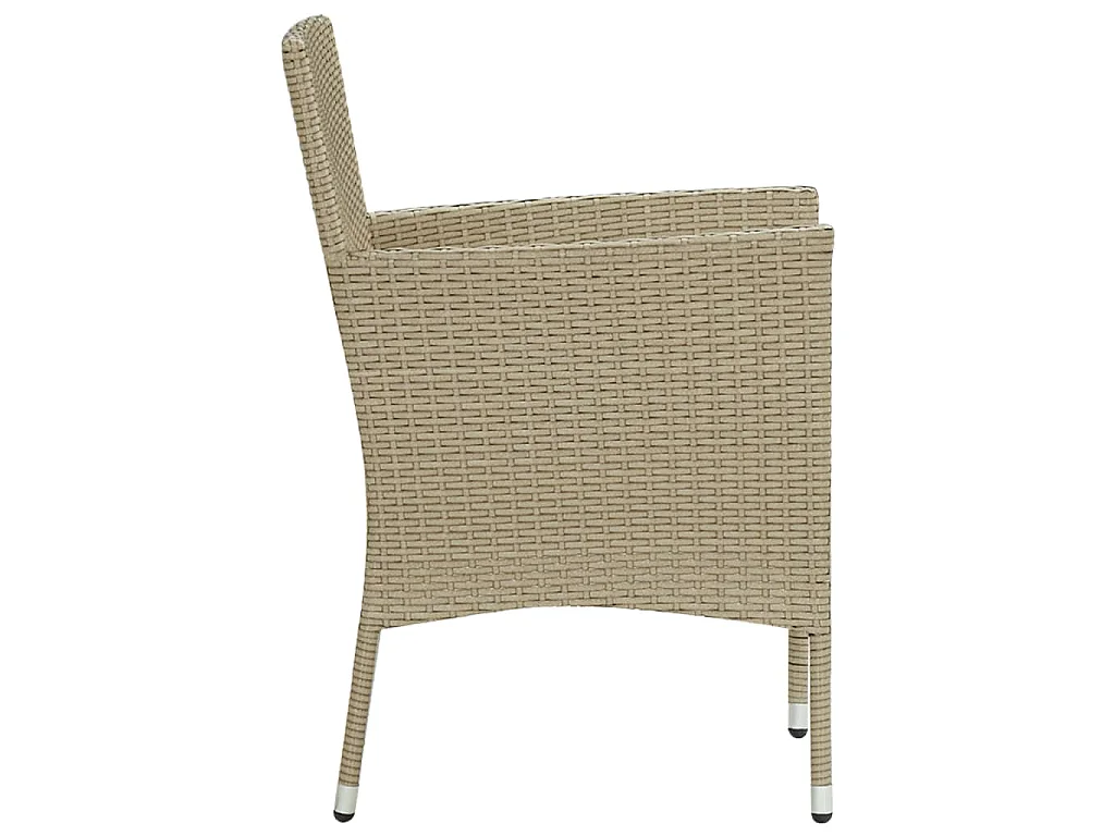 Chaises manger de jardin lot de 2 Résine tressée Beige