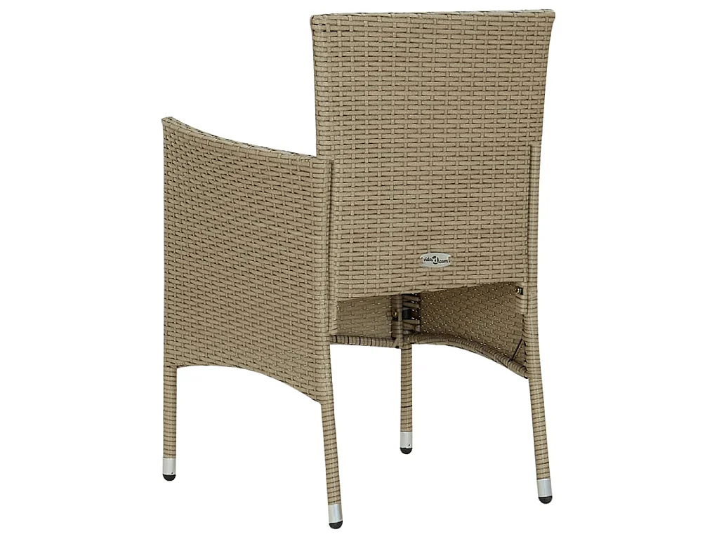 Chaises manger de jardin lot de 2 Résine tressée Beige