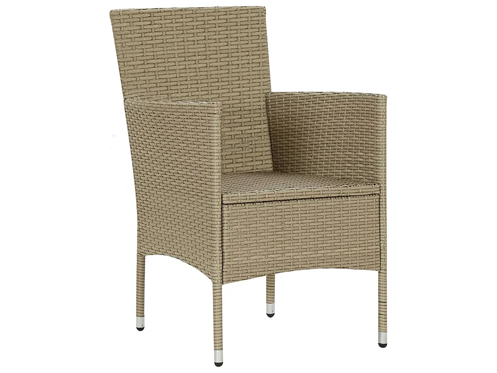 Chaises manger de jardin lot de 2 Résine tressée Beige