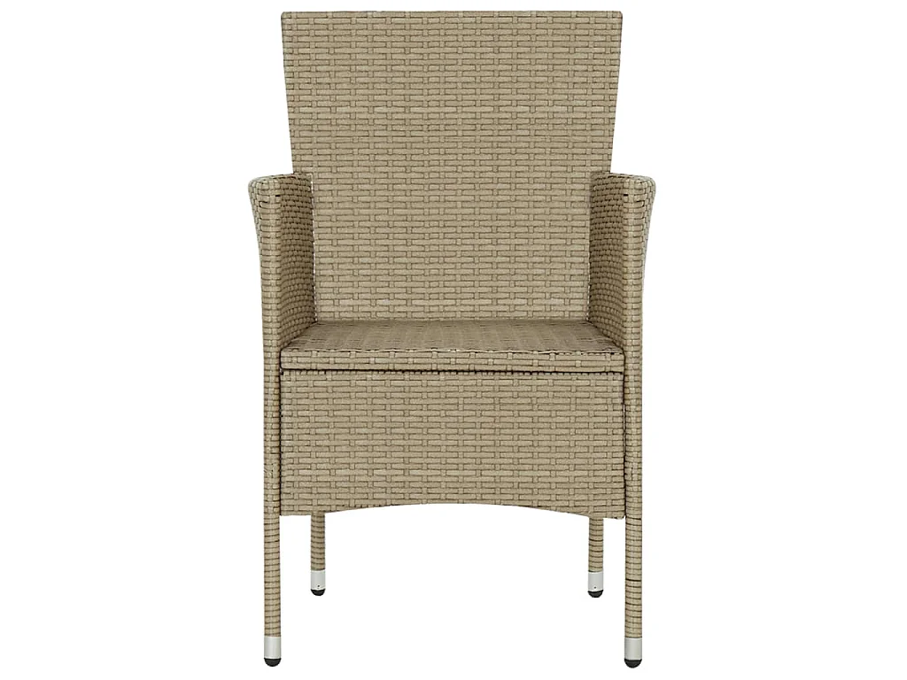 Chaises manger de jardin lot de 2 Résine tressée Beige