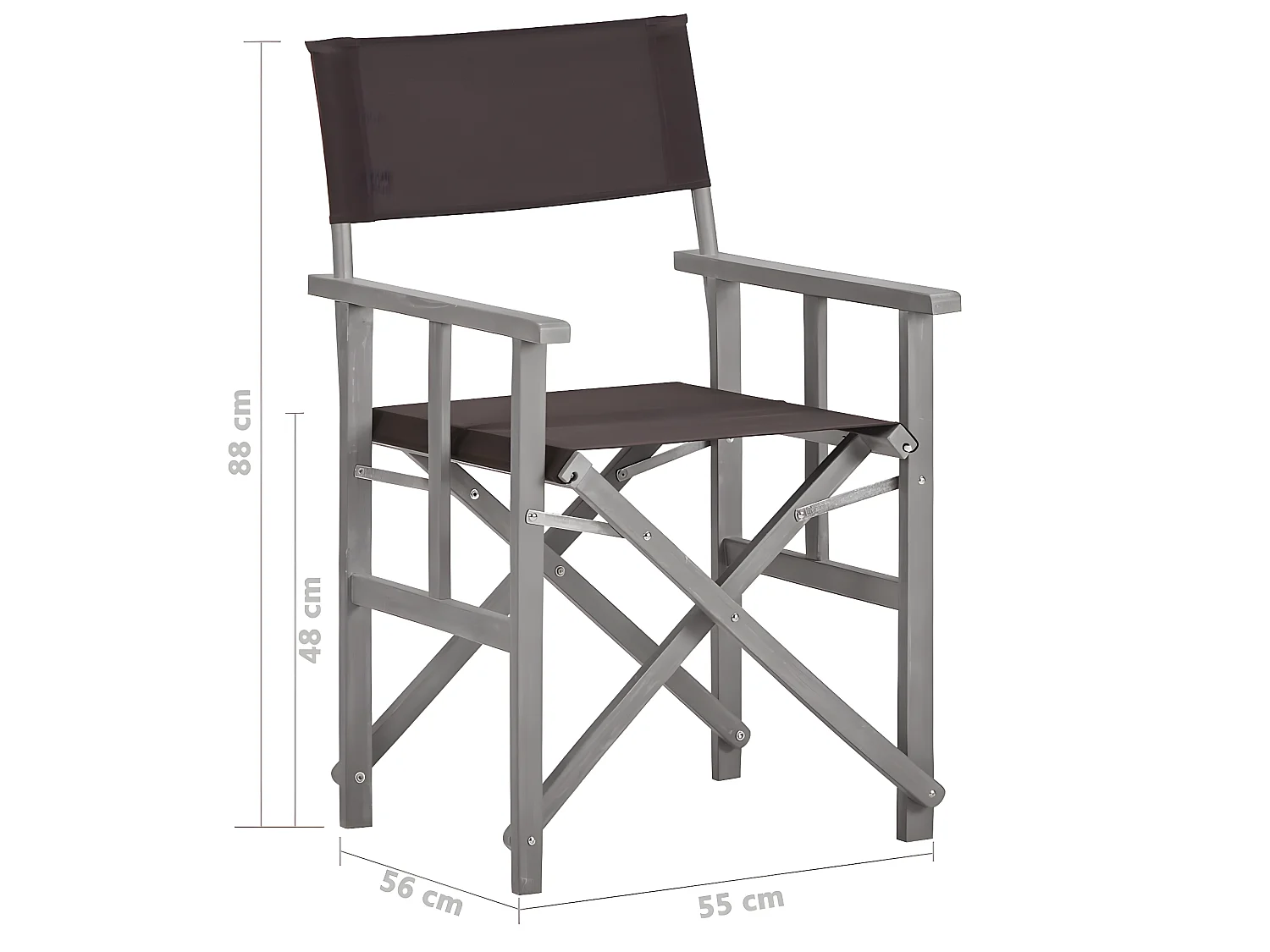 Chaises de metteur en scène 2 pcs Bois massif d'acacia