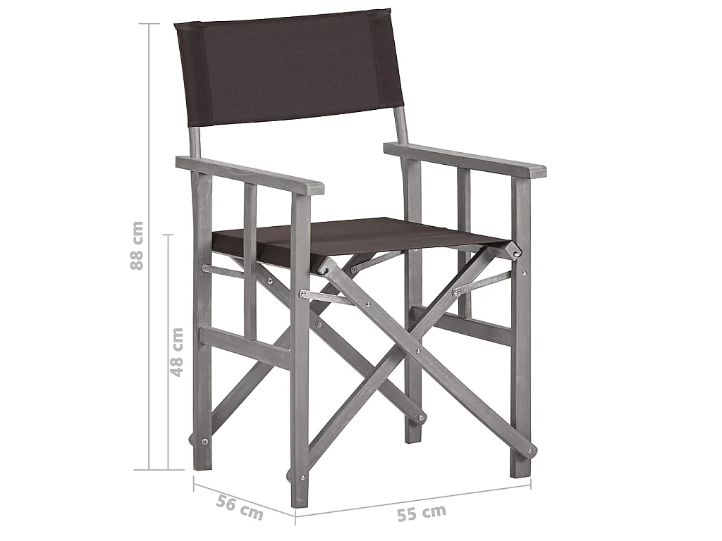 Chaises de metteur en scène lot de 2 Bois massif d'acacia