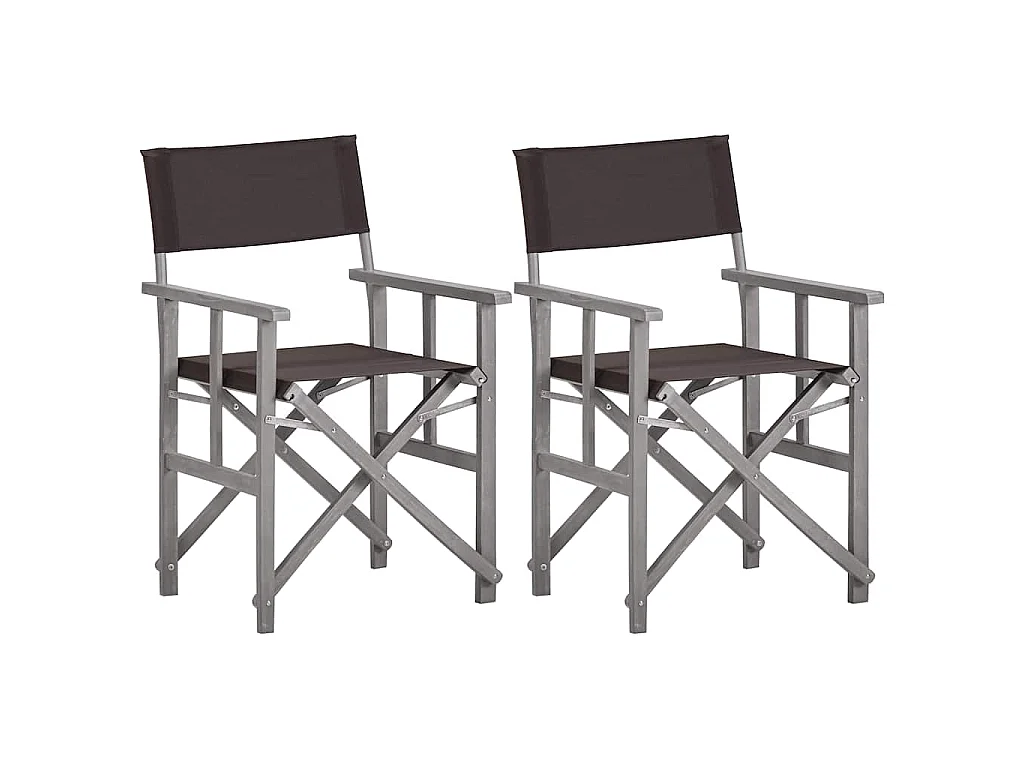 Chaises de metteur en scène lot de 2 Bois massif d'acacia
