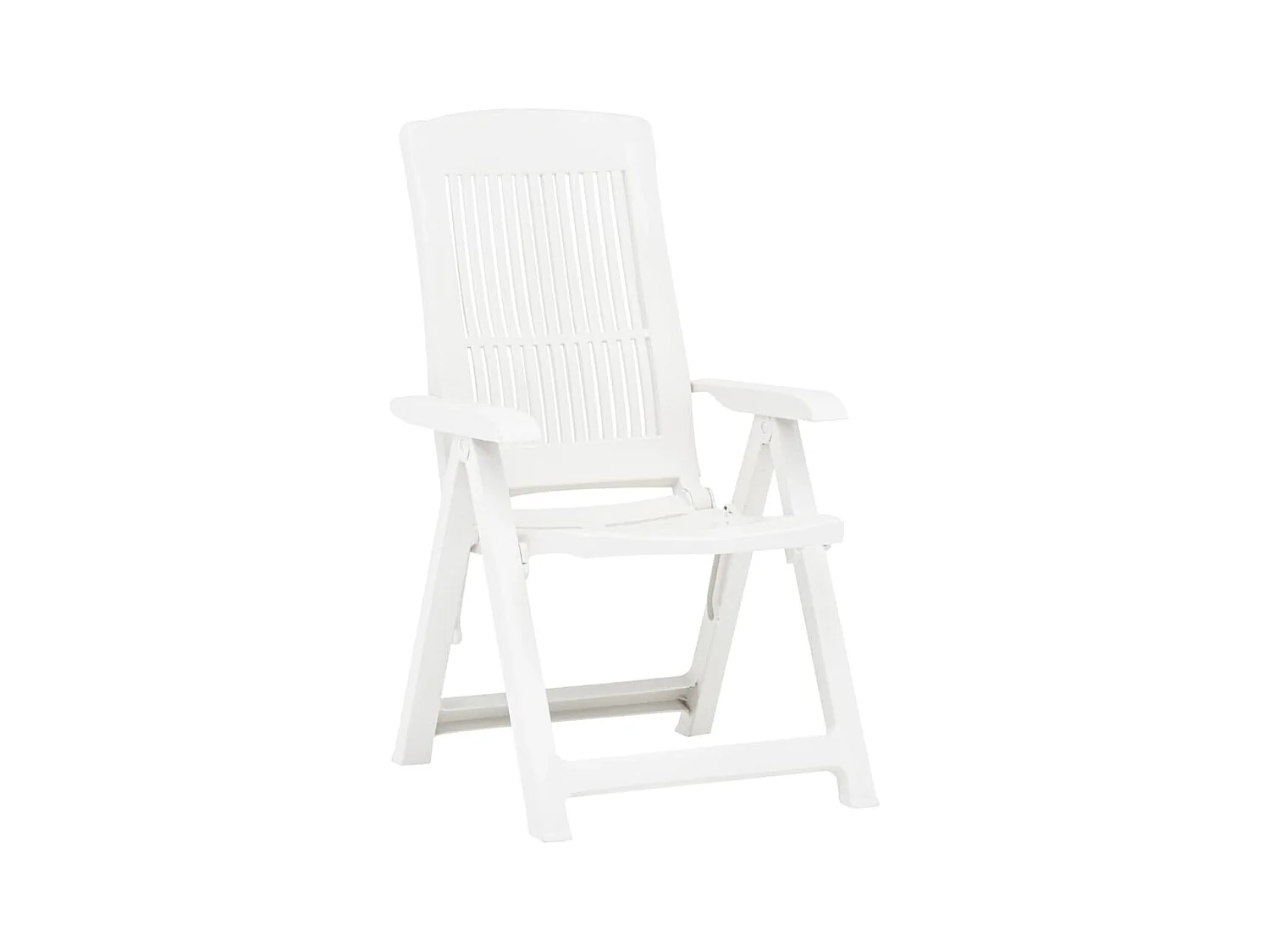 Tuinstoelen 2 st verstelbaar kunststof wit