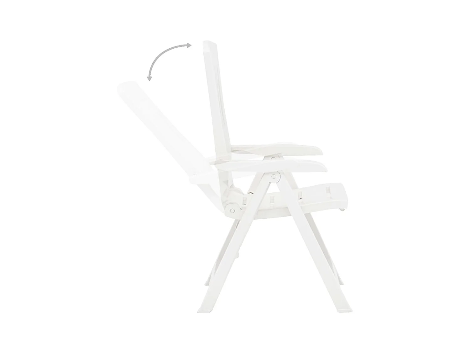 Tuinstoelen 2 st verstelbaar kunststof wit