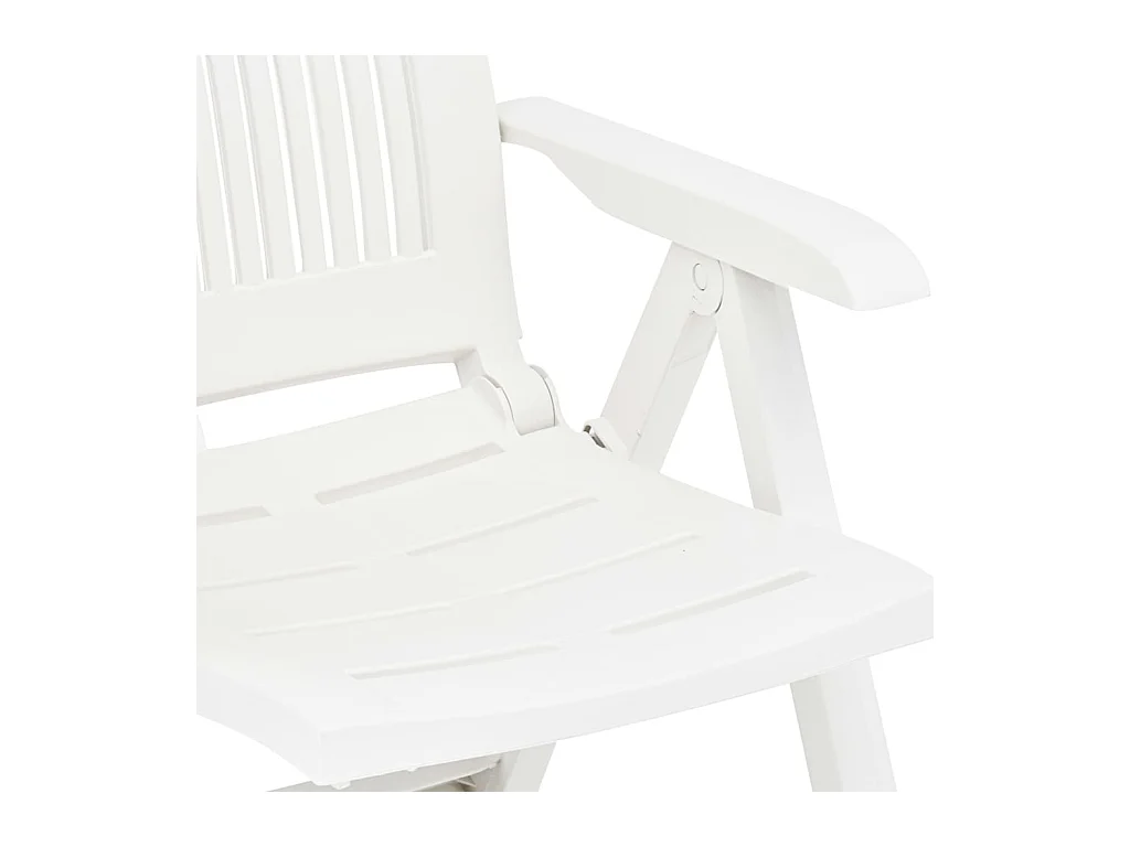 Tuinstoelen 2 st verstelbaar kunststof wit