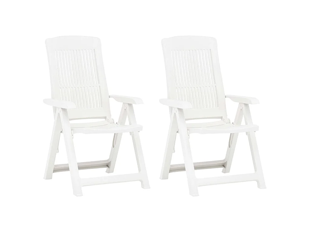 Chaises inclinables de jardin lot de 2 Plastique Blanc