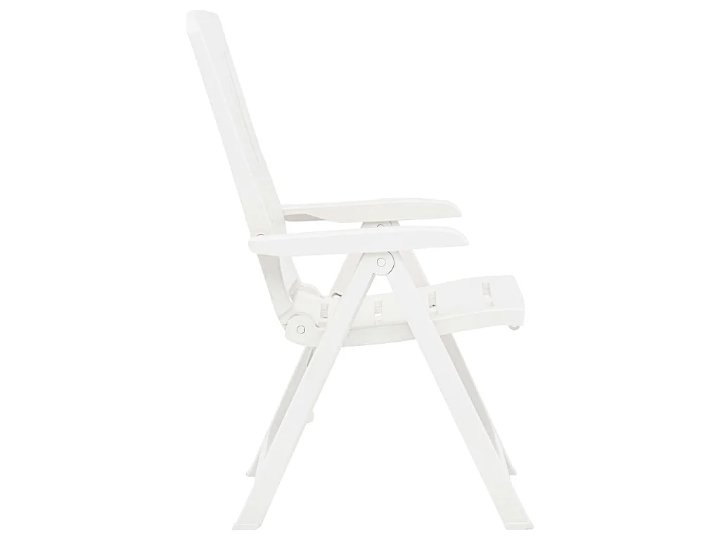 Chaises inclinables de jardin lot de 2 Plastique Blanc