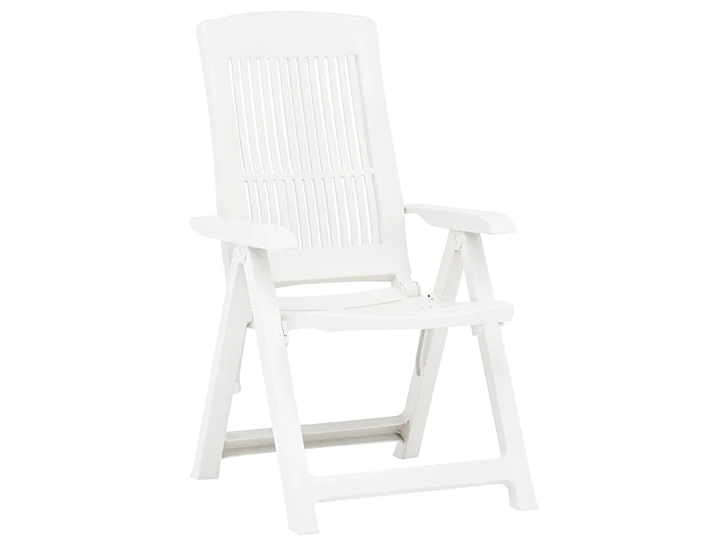 Chaises inclinables de jardin lot de 2 Plastique Blanc
