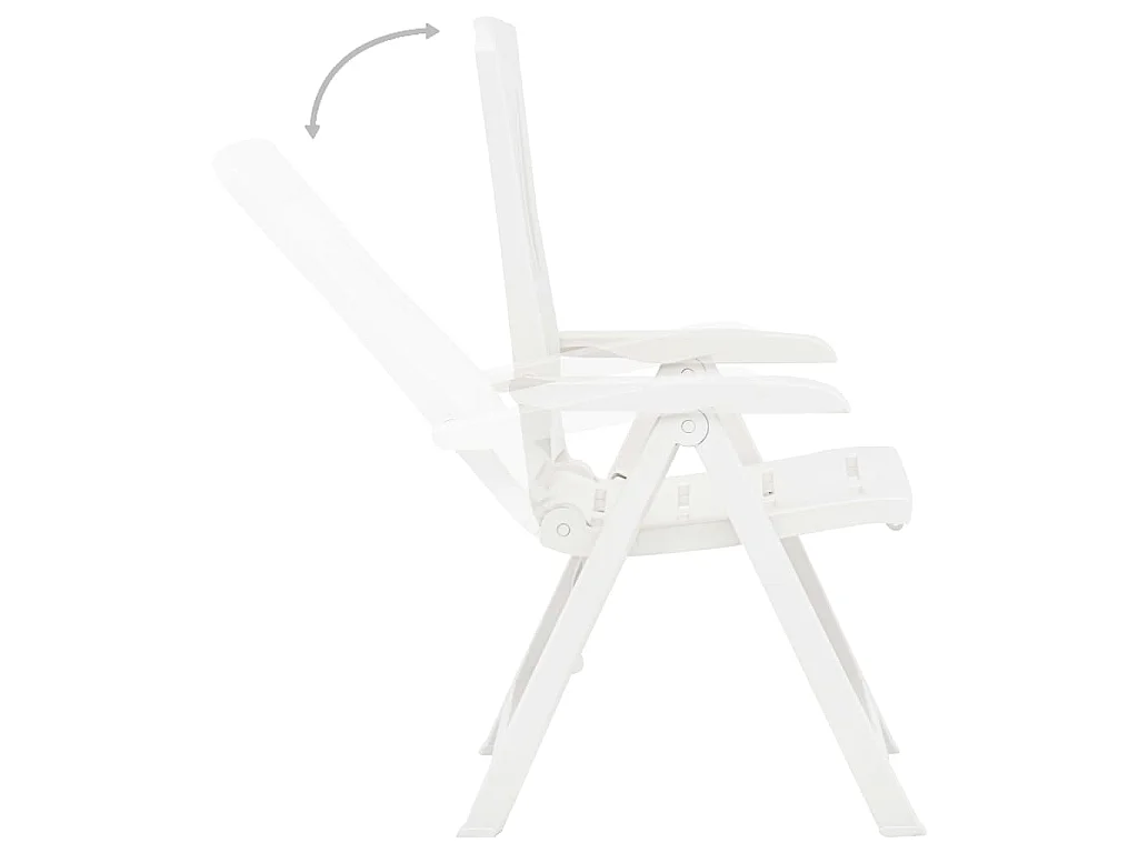 Chaises inclinables de jardin lot de 2 Plastique Blanc
