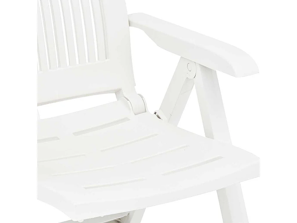 Chaises inclinables de jardin lot de 2 Plastique Blanc