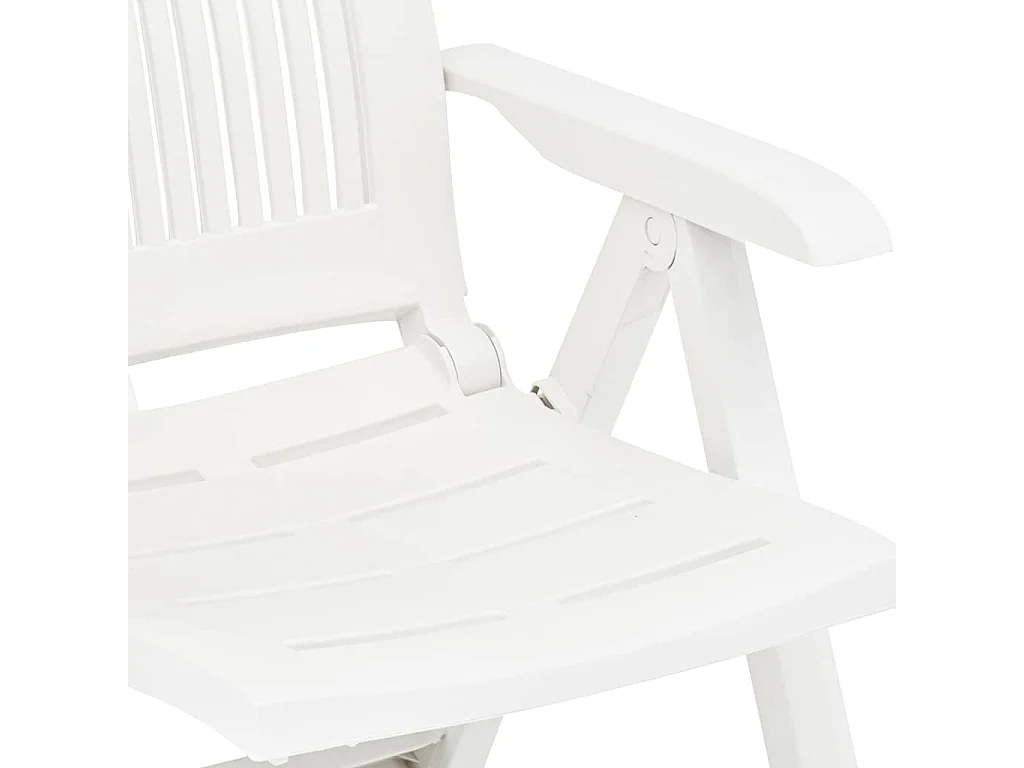 Chaises pliantes inclinables, lot de 2, en plastique blanc