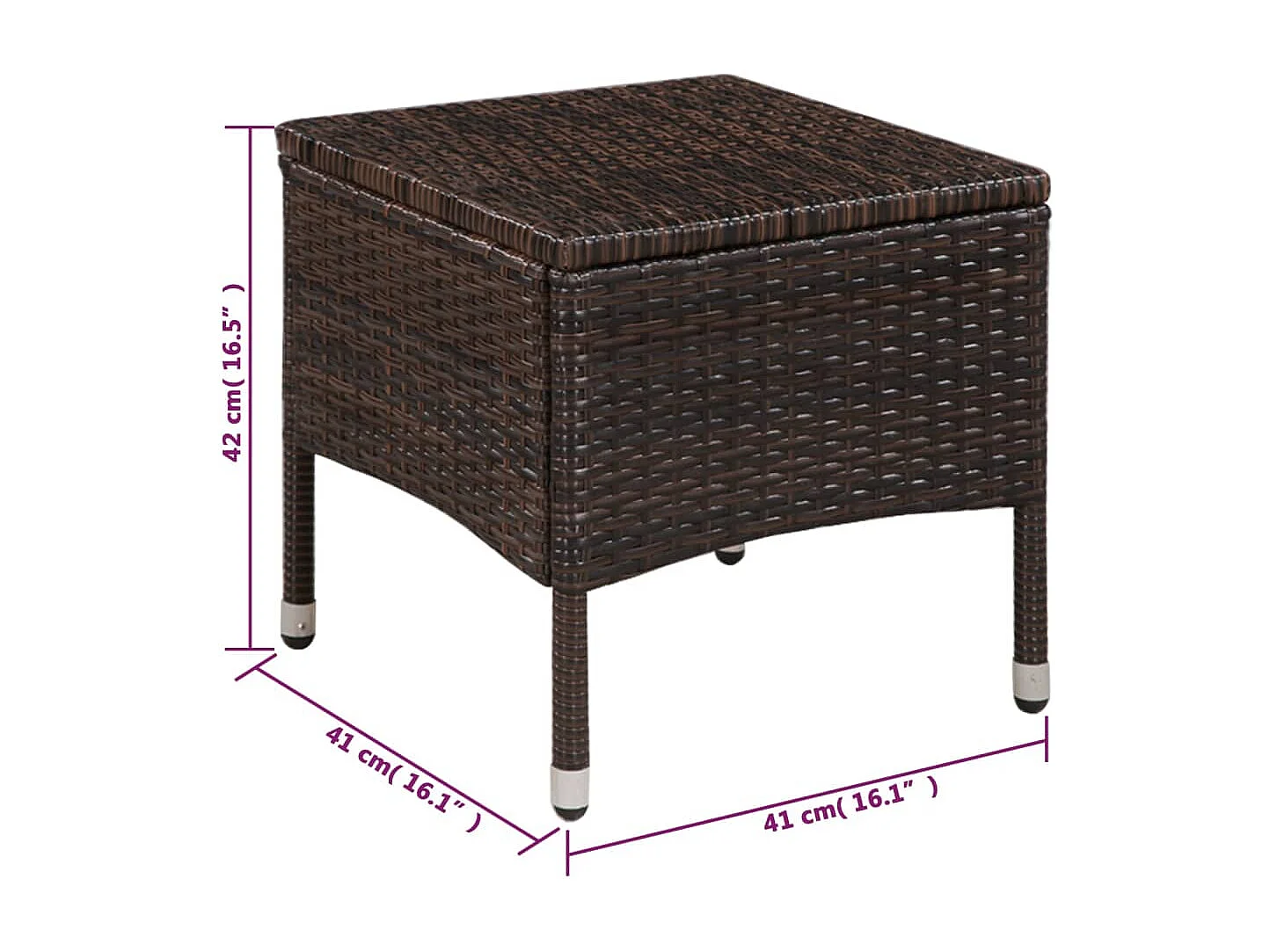 Sedia da Esterno con Sgabello e Cuscini in Polyrattan Marrone