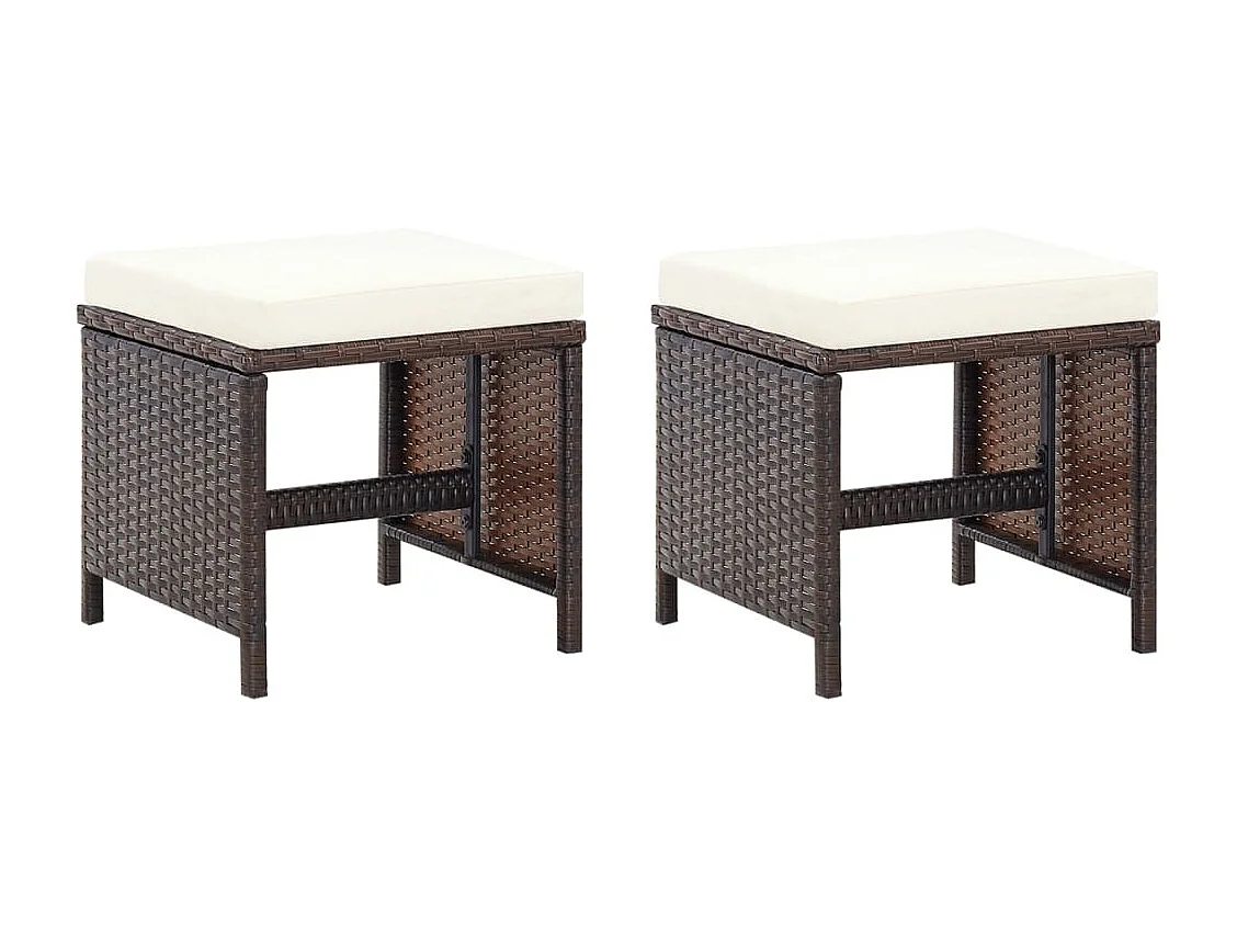 4-delige Tuinstoelen- en voetenbankenset poly rattan bruin