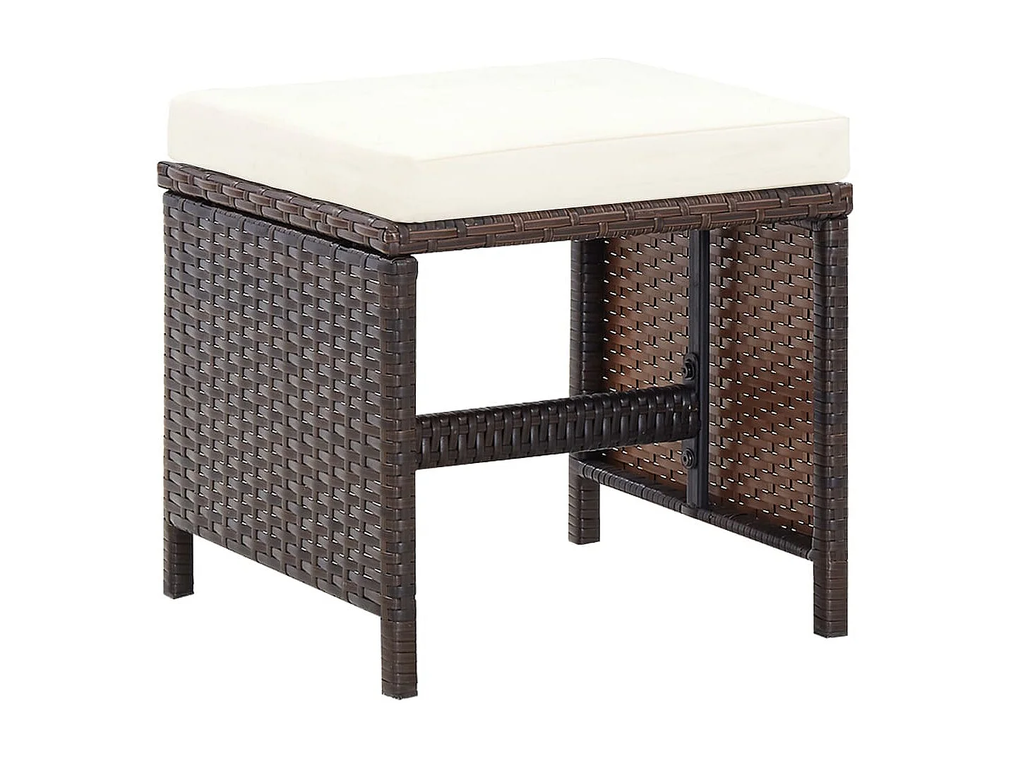 4-delige Tuinstoelen- en voetenbankenset poly rattan bruin