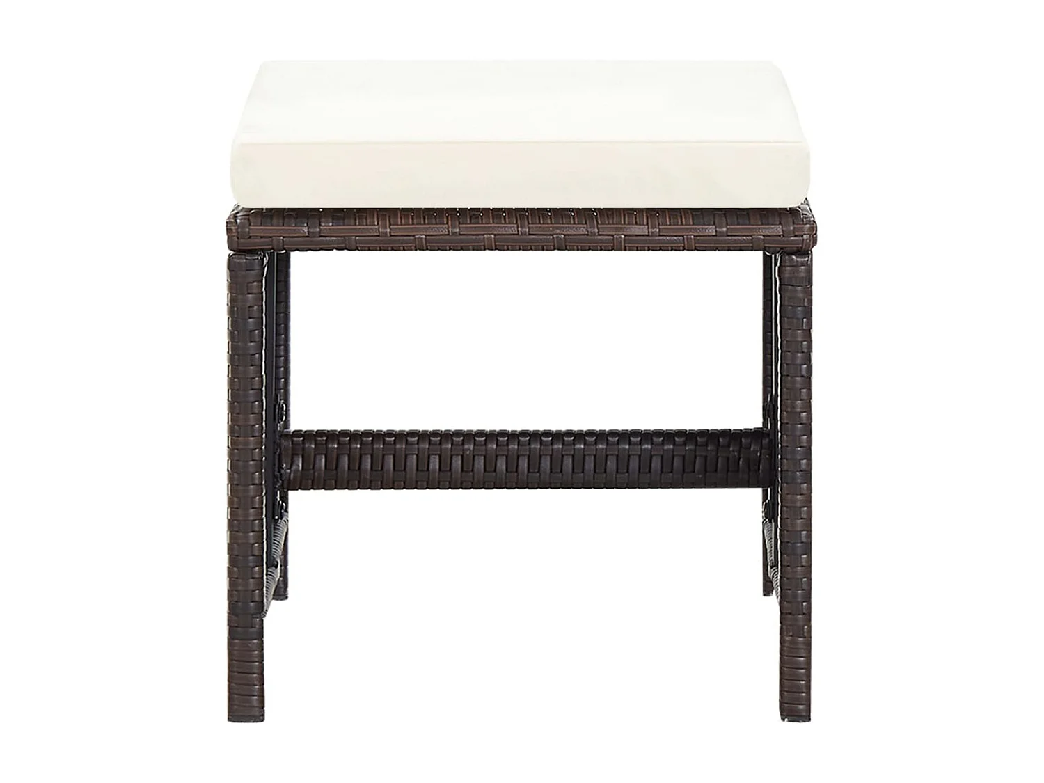 4-delige Tuinstoelen- en voetenbankenset poly rattan bruin