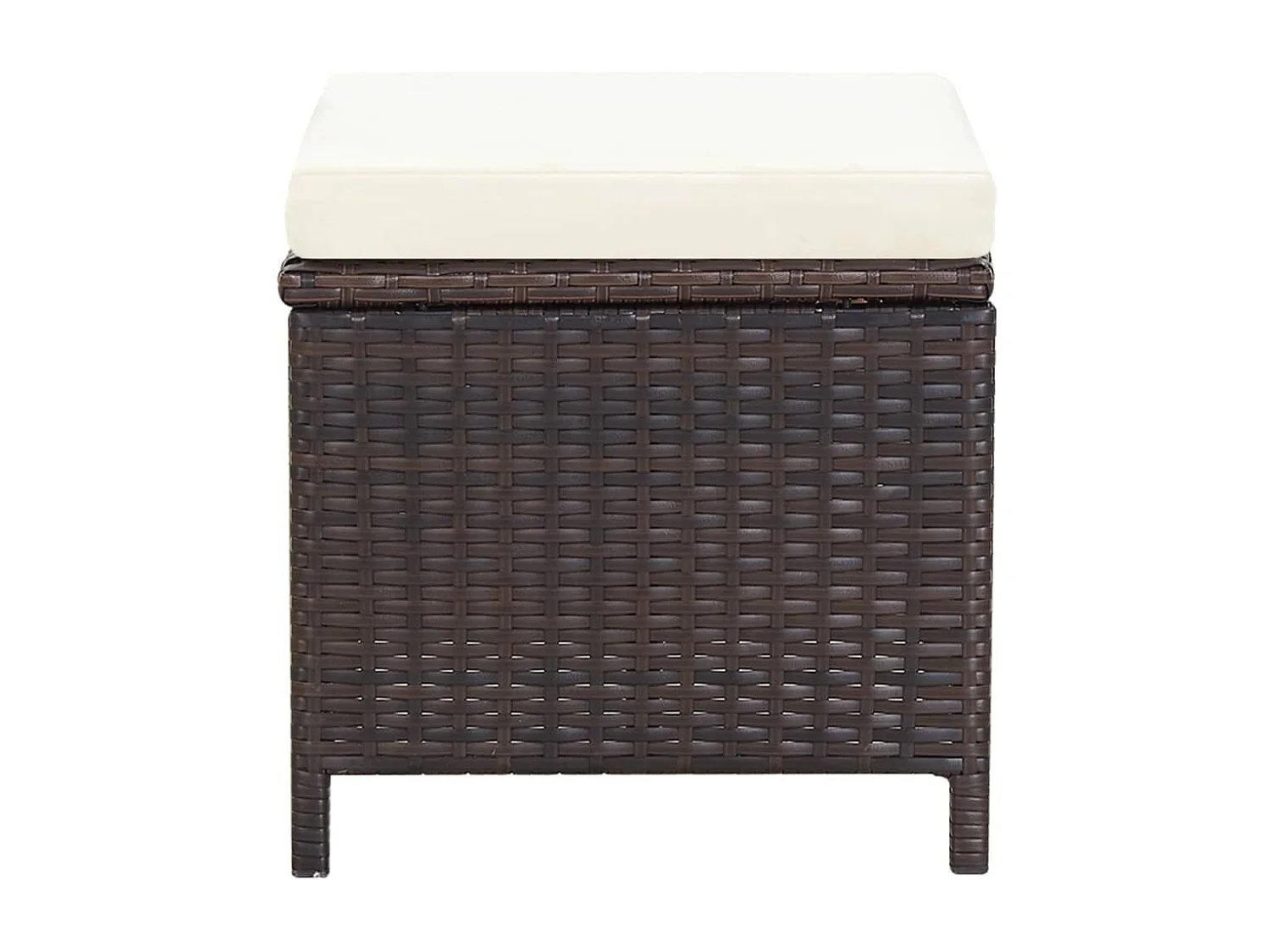 4-delige Tuinstoelen- en voetenbankenset poly rattan bruin