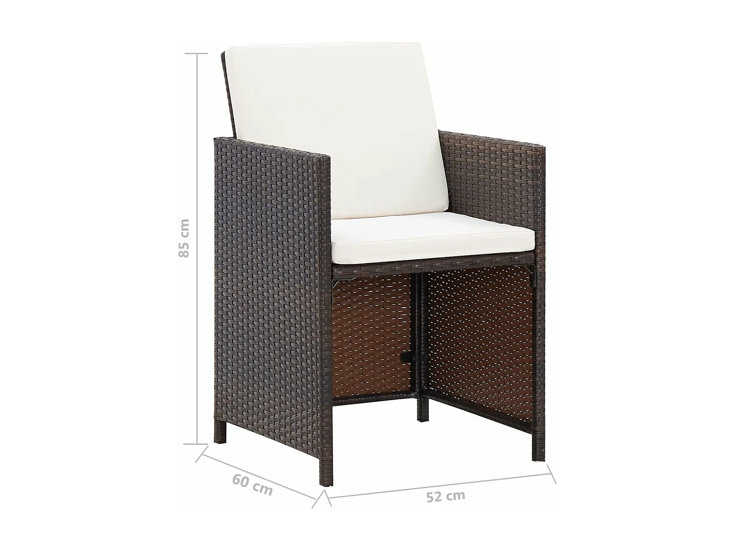 4-tlg. Gartenstuhl und Hocker Set Poly Rattan Braun