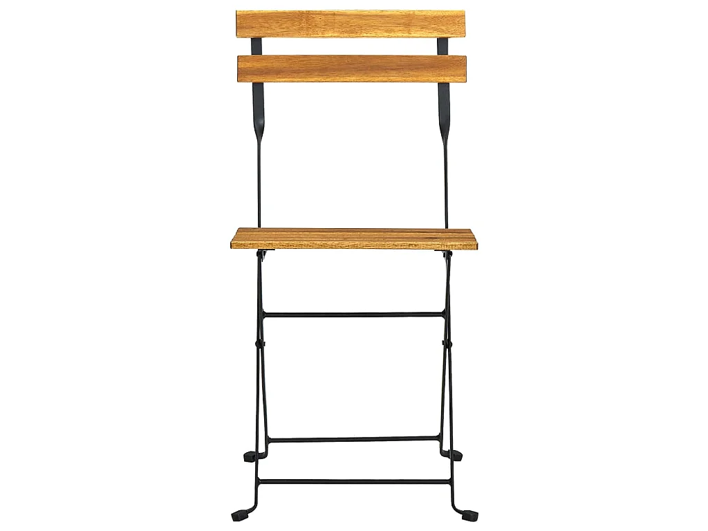 Chaises pliables de jardin lot de 2 Acier et Bois acacia solide