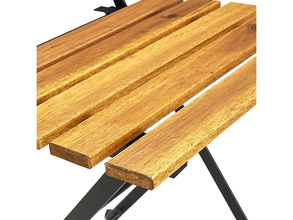 Chaises pliables de jardin lot de 2 Acier et Bois acacia solide