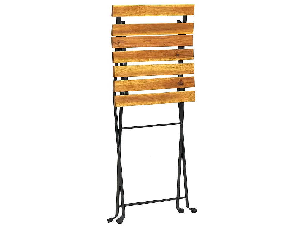 Chaises pliantes 2 pièces en acier et bois d'acacia massif