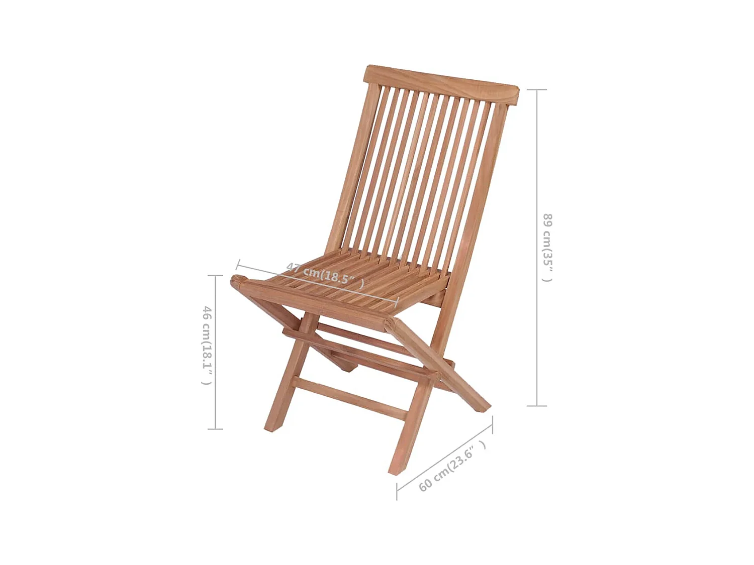 Klappbare Gartenstühle 4 Stk. Massivholz Teak