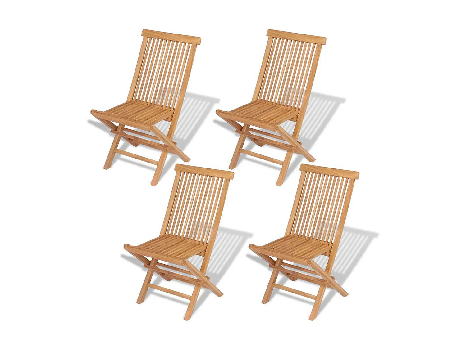 Chaises pliables de jardin lot de 4 Bois de teck solide