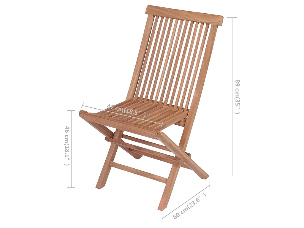 Klappbare Gartenstühle 4 Stk. Massivholz Teak