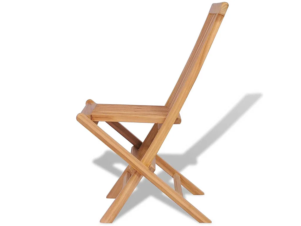 Chaises pliantes 4 pièces pour jardin et extérieur en bois de teck