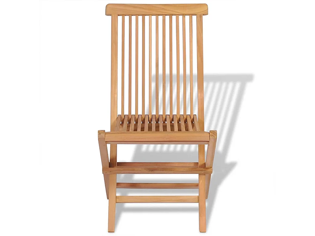 Chaises pliantes 4 pièces pour jardin et extérieur en bois de teck