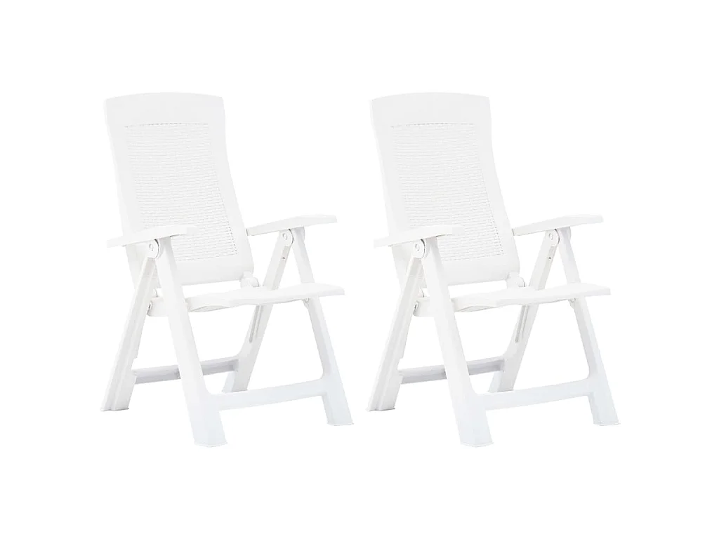 Cadeiras de jardim reclináveis 2 pcs plástico branco