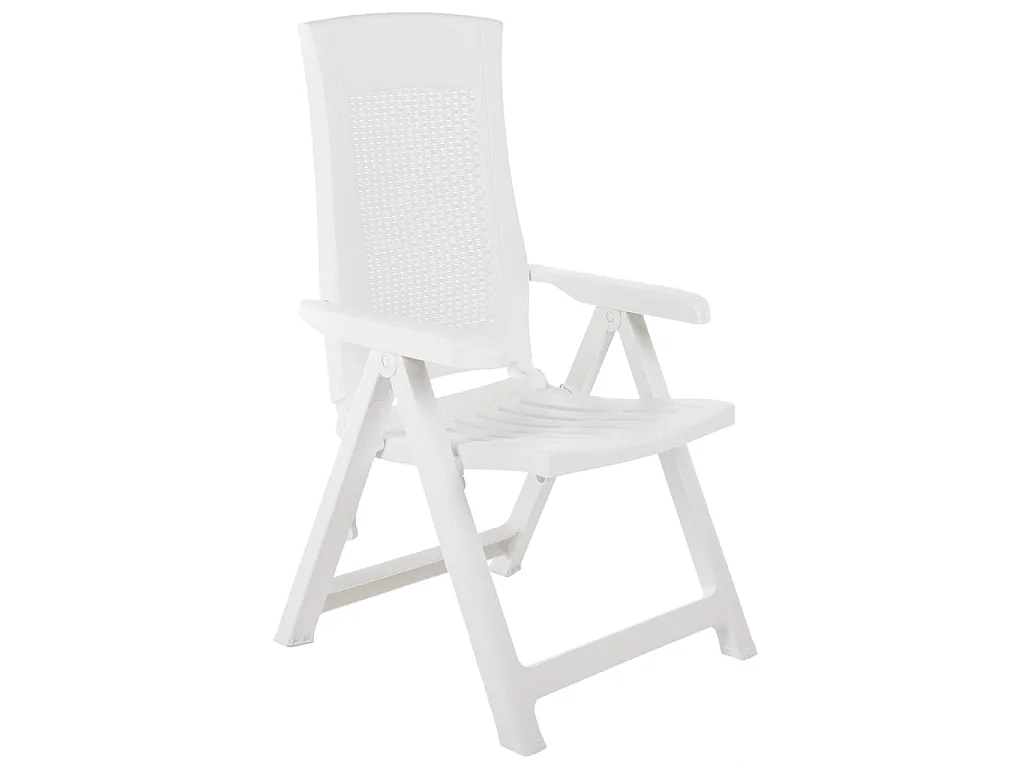 Cadeiras de jardim reclináveis 2 pcs plástico branco
