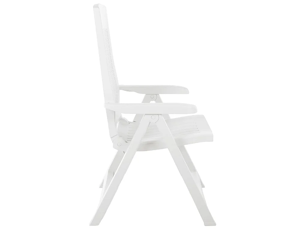 Cadeiras de jardim reclináveis 2 pcs plástico branco