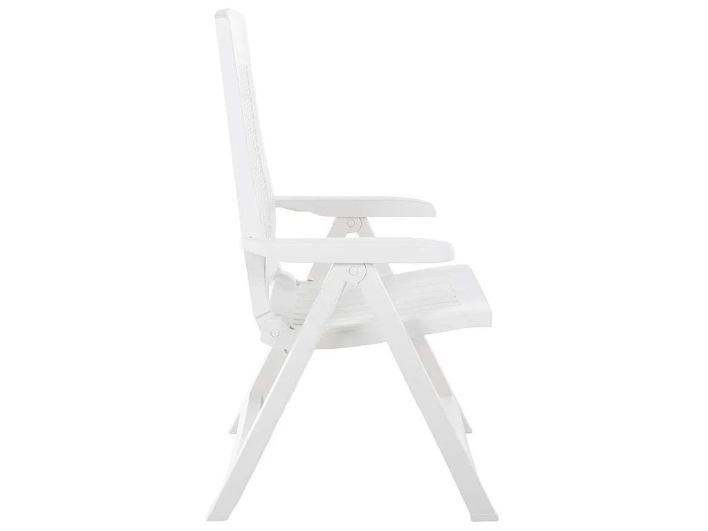 Chaises inclinables de jardin lot de 2 Plastique Blanc