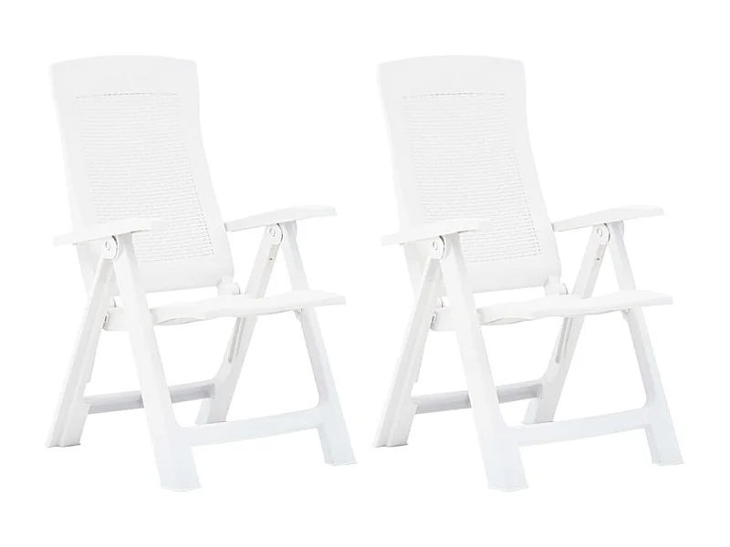 Chaises inclinables de jardin lot de 2 Plastique Blanc