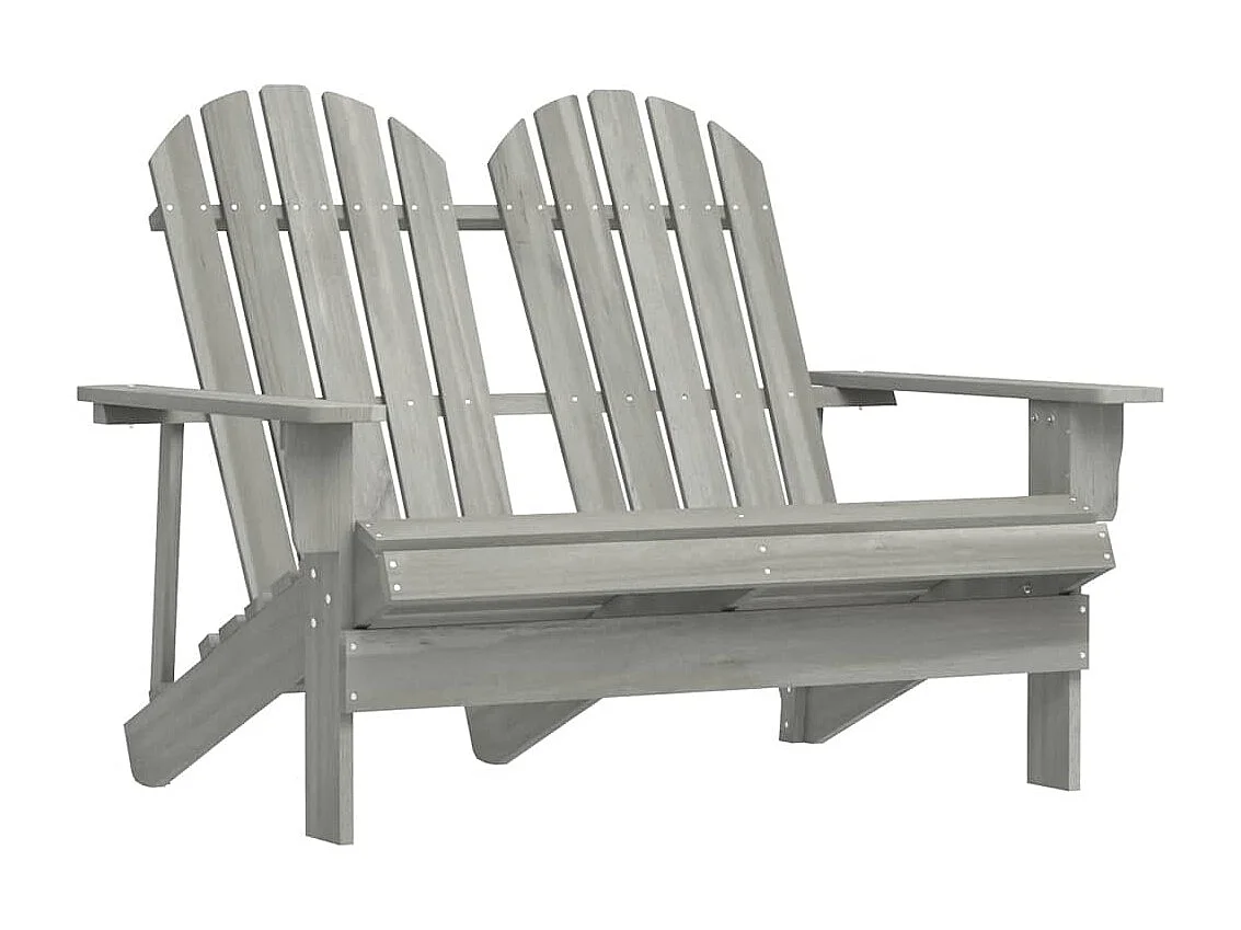 Cadeira de jardim Adirondack 2 lugares abeto maciço cinzento