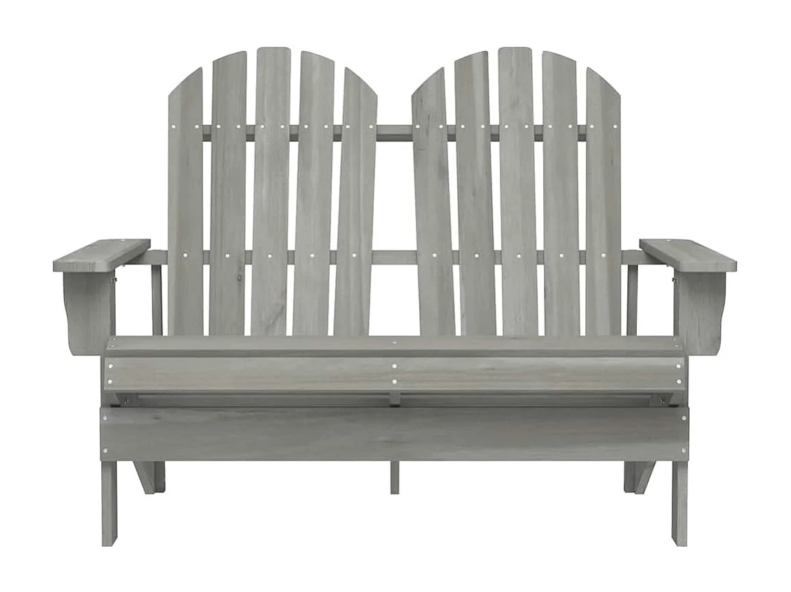 Cadeira de jardim Adirondack 2 lugares abeto maciço cinzento