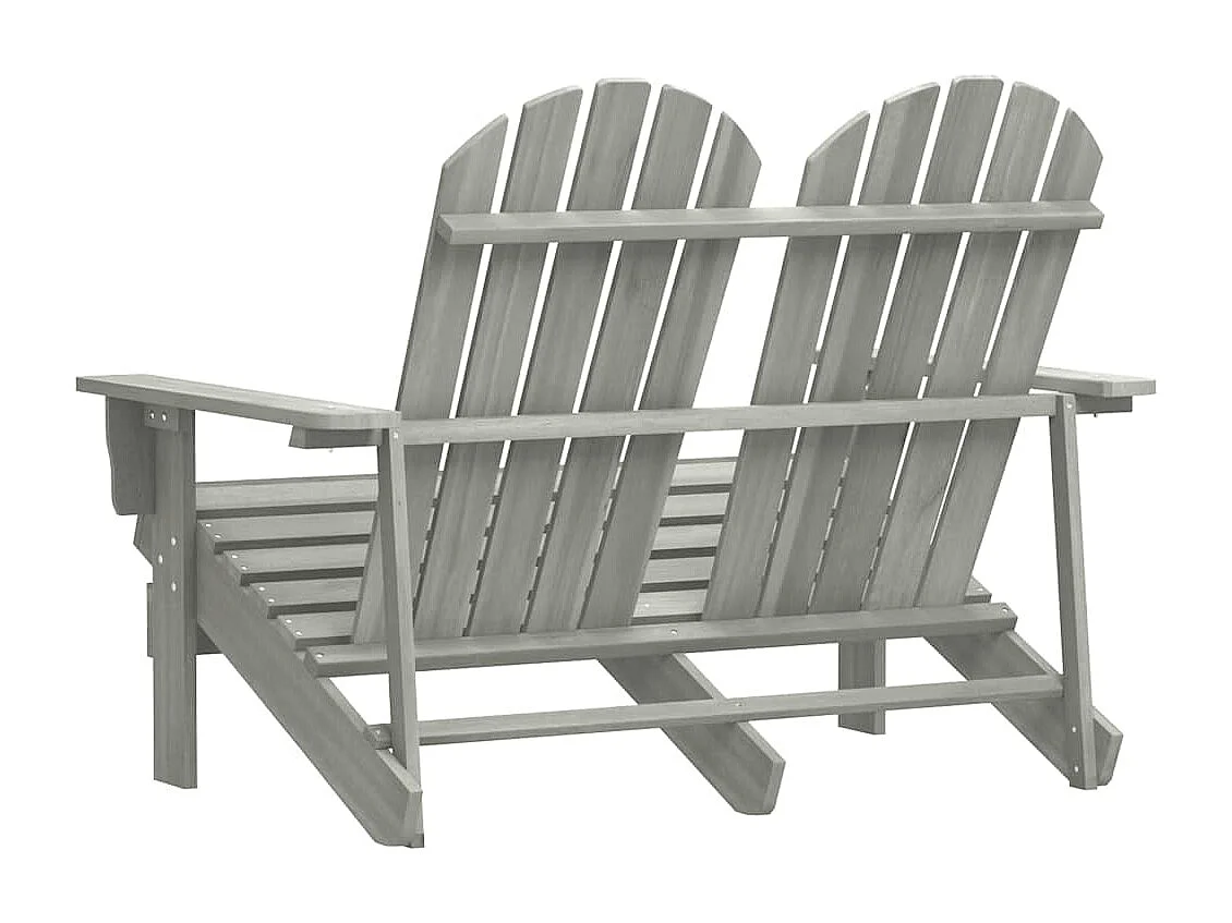 Cadeira de jardim Adirondack 2 lugares abeto maciço cinzento