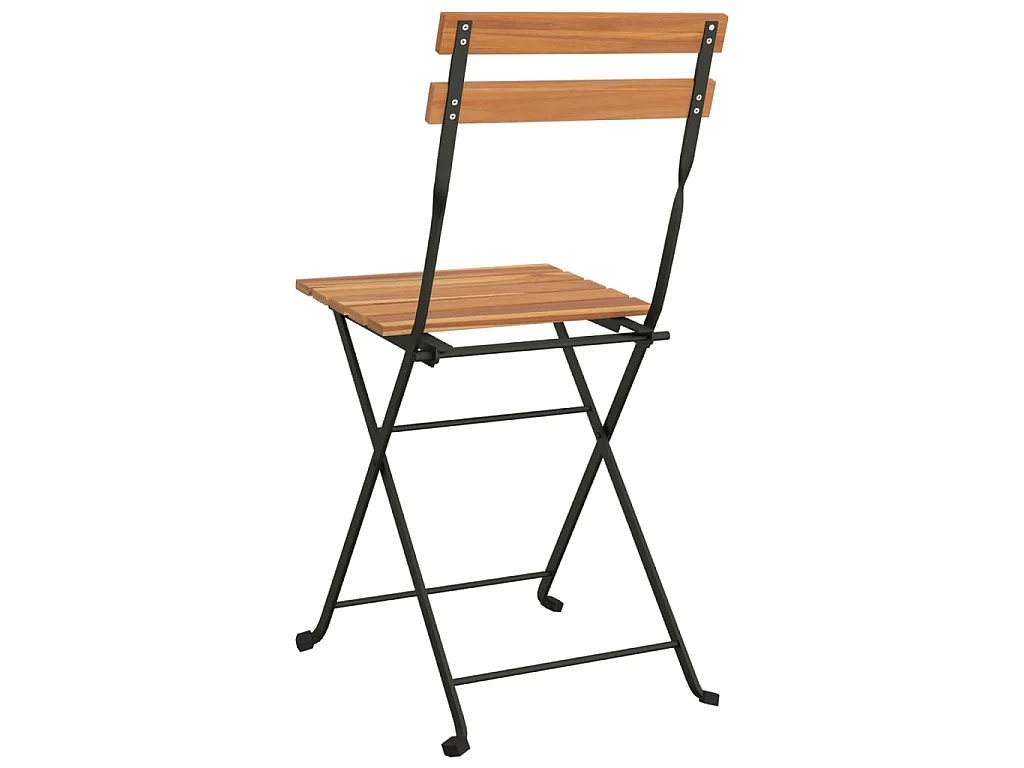 Bistrostühle 4 Stk. Klappbar Massivholz Teak und Stahl