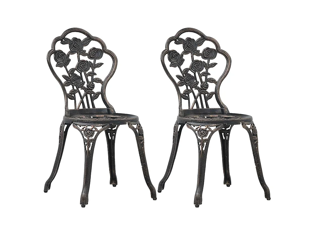 Bistrostoelen 2 st gietaluminium bronskleurig