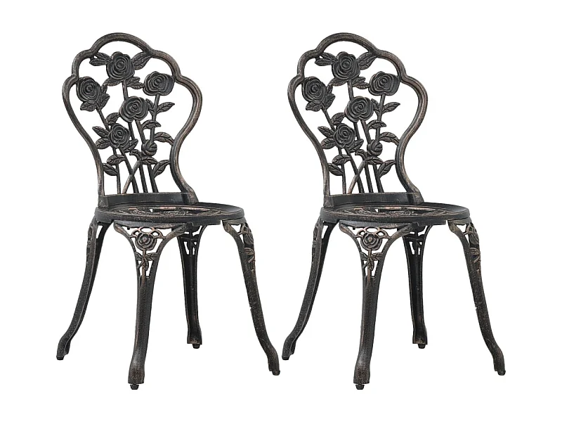 Sedie da Bistrot 2 pz in Alluminio Pressofuso Bronzo