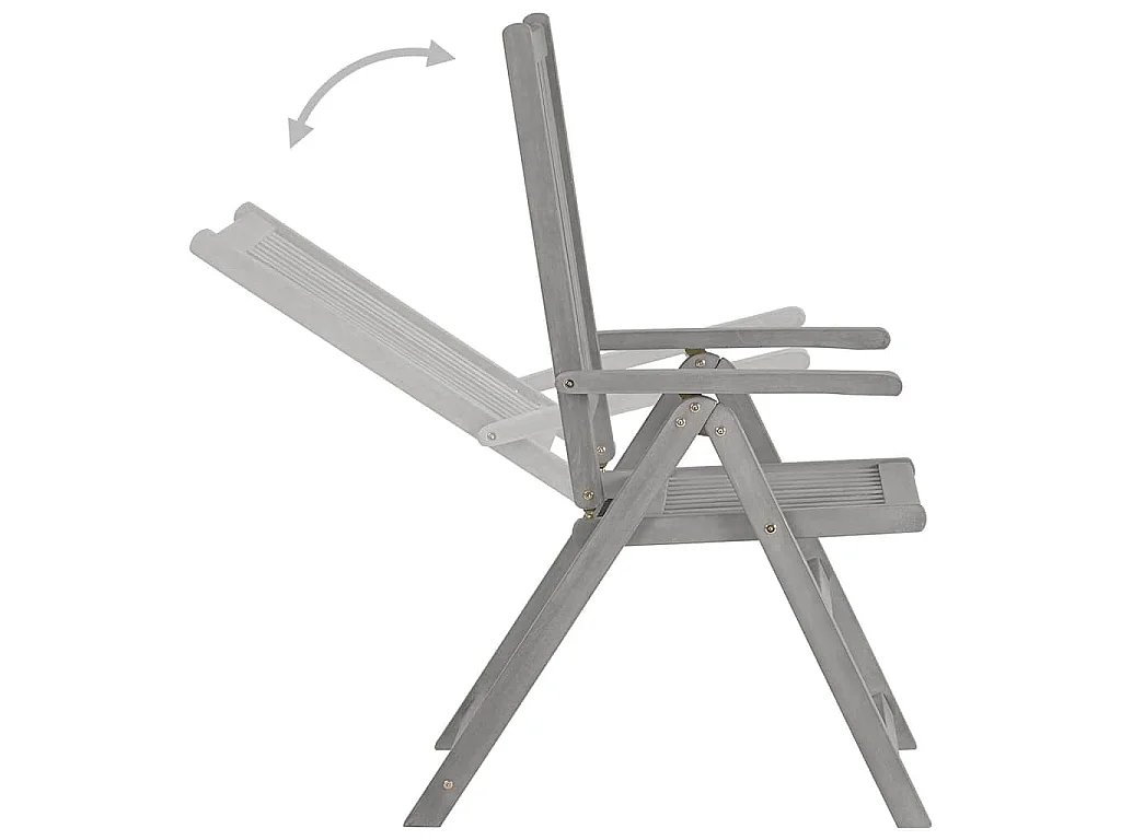 Chaises inclinables de jardin lot de 4 et coussins Bois acacia