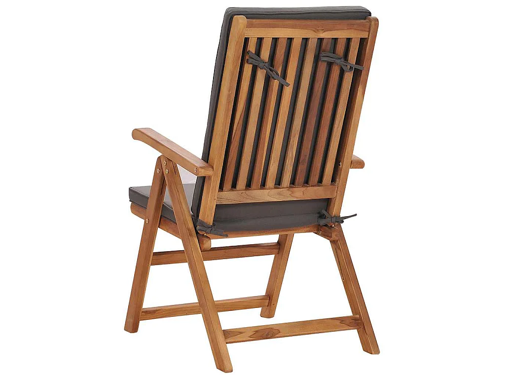 Garten-Liegestühle 2 Stk. mit Auflagen Massivholz Teak Grau