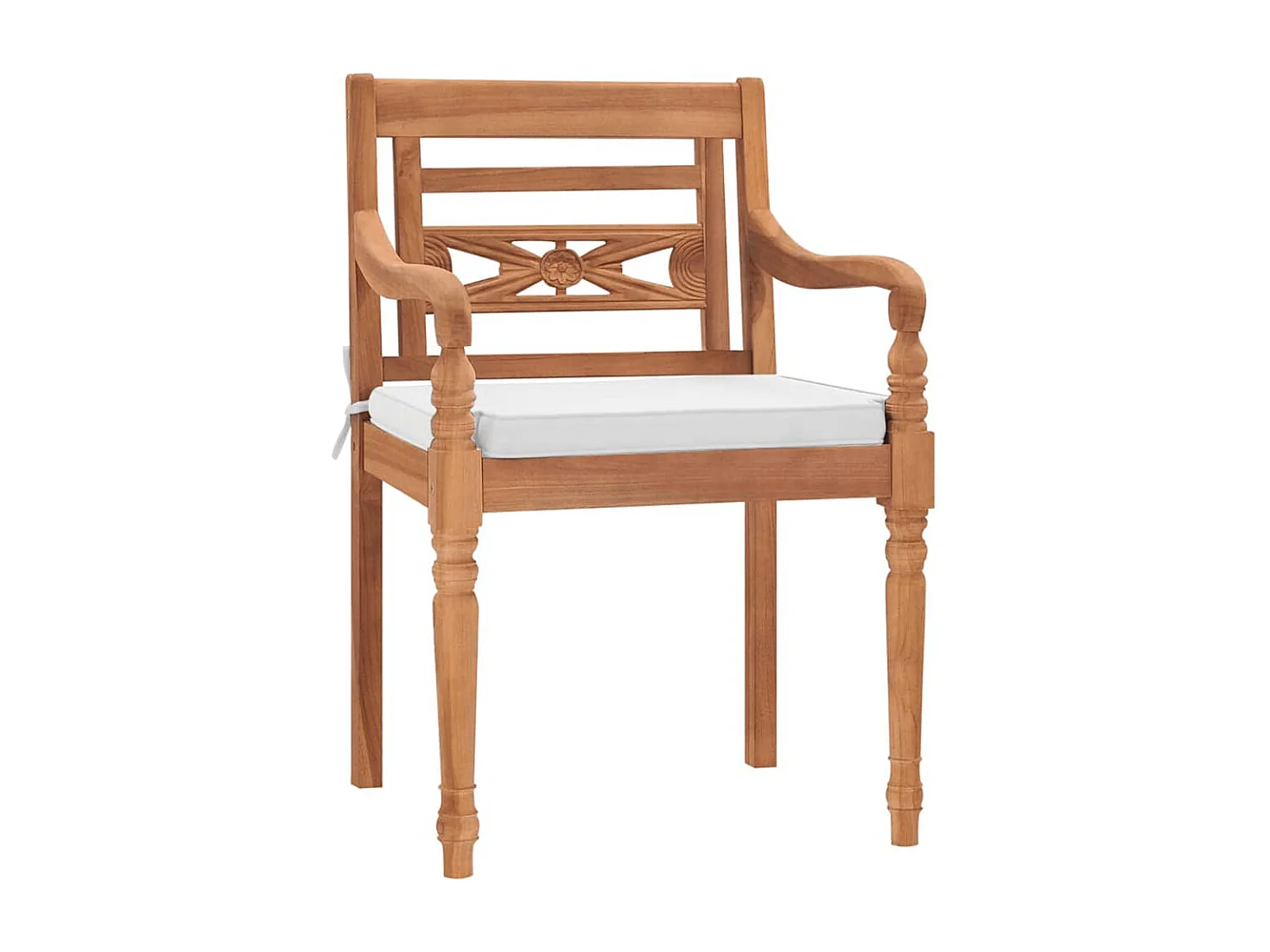 Chaises Batavia lot de 2 avec coussins Bois de teck solide