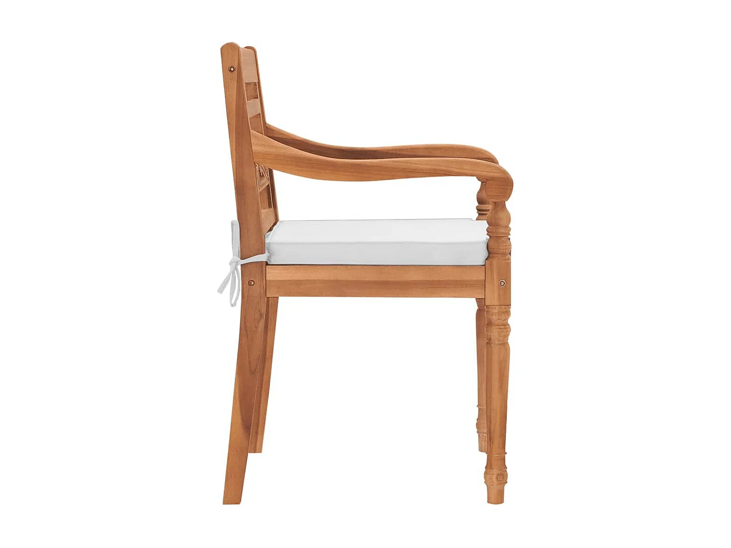 Chaises Batavia lot de 2 avec coussins Bois de teck solide