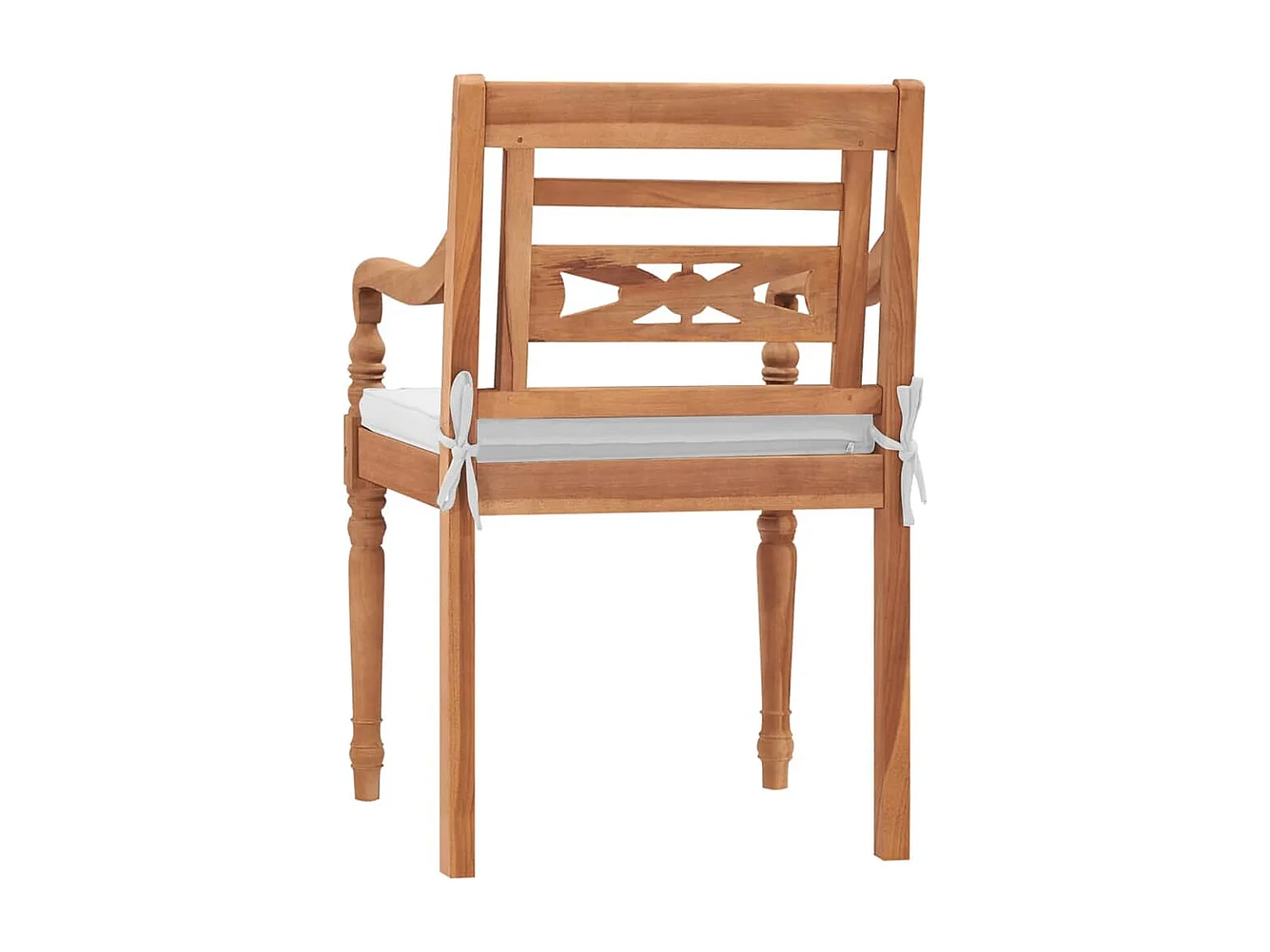 Chaises Batavia lot de 2 avec coussins Bois de teck solide