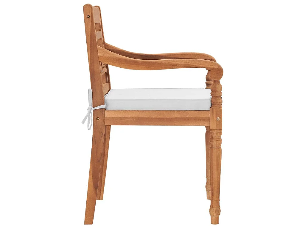Chaises Batavia lot de 2 avec coussins Bois de teck solide
